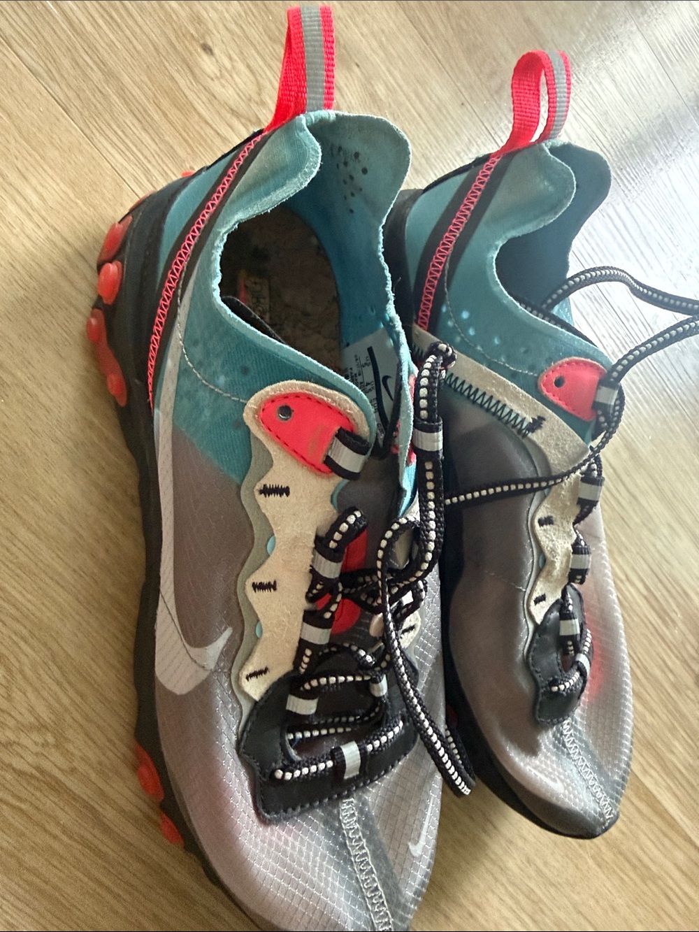 Nike Trail-Style Sneakers in Silver, Teal & Coral